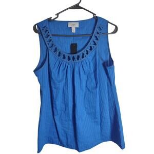 Ann Taylor LOFT Blue Blouse Size 8 Classic Lightweight